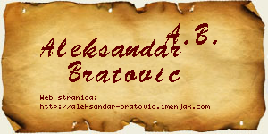 Aleksandar Bratović vizit kartica